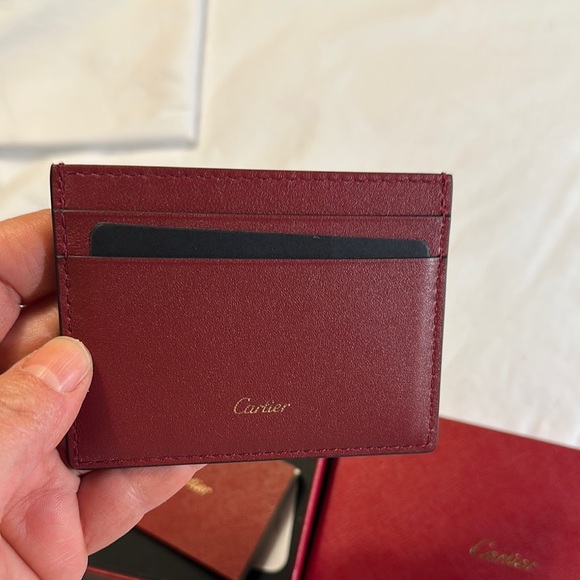 Cartier Red Card Holder with Gold Panther Design - Picture 3 of 14